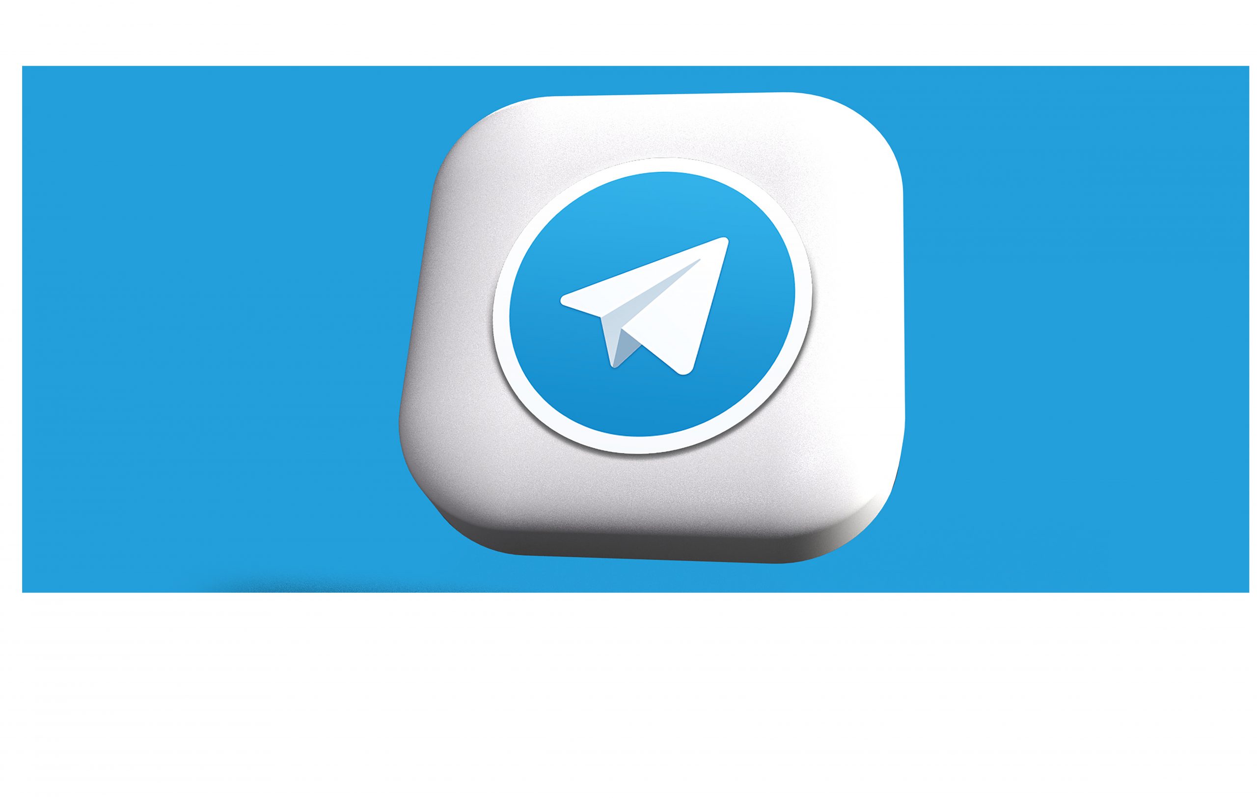 Telegram Logo auf blauem Hintergrund